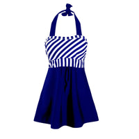 Maillot De Bain Vintage Tankini Bleu Rayé Pin Up Années 50 Vintage-Dressing