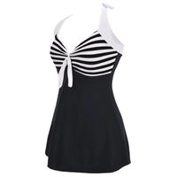 Maillot De Bain Vintage Tankini Noir Et Blanc Pin-Up Vintage-Dressing