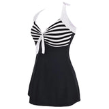 Maillot De Bain Vintage Tankini Noir Et Blanc Pin-Up Vintage-Dressing