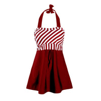 Maillot De Bain Vintage Tankini Rouge Rayé Pin-Up Années 50