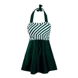 Maillot De Bain Vintage Tankini Vert Rayé Pin-Up