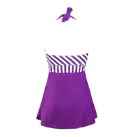 Maillot De Bain Vintage Tankini Violet Rayé