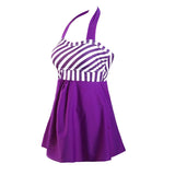 Maillot De Bain Vintage Tankini Violet Rayé Années 50