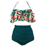 Maillot De Bain Vintage Volant Orchidée Pin-Up