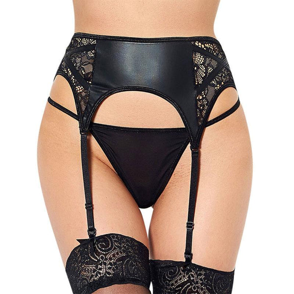 Porte Jarretelle Vintage Cuir Noir | vintage-dressing