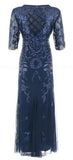 Robe Années 20 Bleue Vintage Rétro Chic 1