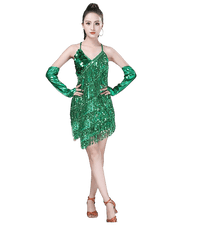 Robe Charleston Courte Verte Année 20 Vintage-Dressing