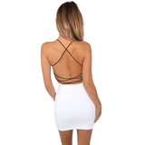 Robe courte sexy dos nu blanche de Vintage-Dressing