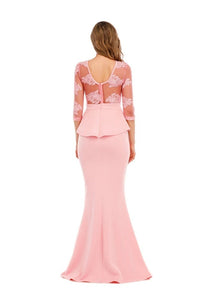 Robe Cocktail Longue Rose Chic Rétro Chic