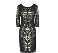 Robe De Soirée Style Gatsby Noir et Or Rétro Chic