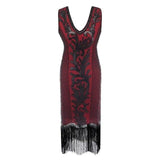 Robe Esprit Gatsby Rouge et Noir Rétro Chic Vintage