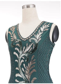 Robe Esprit Gatsby Vert et Or Rétro Chic Vintage 1