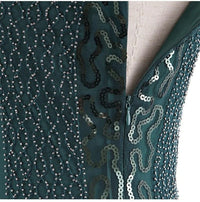 Robe Esprit Gatsby Vert et Or Rétro Chic Vintage 2