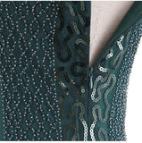 Robe Esprit Gatsby Vert et Or Rétro Chic Vintage 2