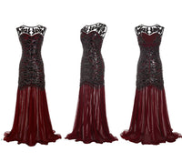 Robe Gatsby Année 20 Bordeaux Rétro Chic 1