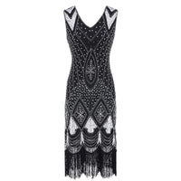 Robe Gatsby Chic Noir Argent Rétro Chic