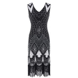 Robe Gatsby Chic Noir Argent Rétro Chic