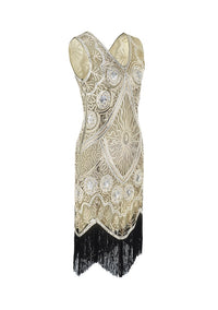Robe Gatsby Courte Beige Années Folles 1