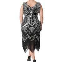 Robe Gatsby Grande Taille Argent Années Folles 1