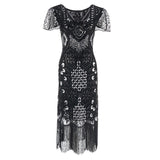 Robe Gatsby Haute Couture Noir Argent Années 20