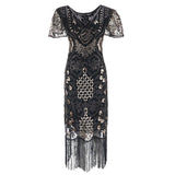 Robe Gatsby Haute Couture Noir et Or Années 20