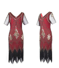 Robe Gatsby Le Magnifique Rouge et Or Années Folles