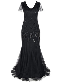 Robe Gatsby Longue <br> Haute Couture Noire