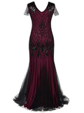 Robe Gatsby Longue Haute Couture Pourpre Rétro Chic 2