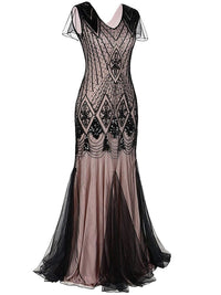 Robe Gatsby Longue Haute Couture Rose Rétro Chic 1