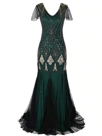 Robe Gatsby Longue Haute Couture Verte Rétro Chic