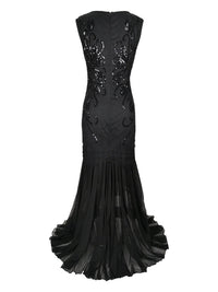 Robe Gatsby Longue Rétro Chic Noire Années Folles 1