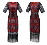 Robe Gatsby Longue Rouge Style Années 1920