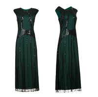 Robe Gatsby Longue Verte Années Folles 1
