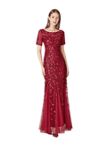 Robe Gatsby Longue Vintage Bordeaux Années Folles