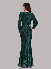 Robe Gatsby Manche Longue Verte Rétro Chic 1