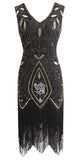 Robe Gatsby Plume Noire Rétro Chic