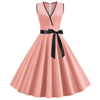 Robe Guinguette Unie Rose