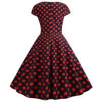 Robe Esprit Guinguette Noire Pois Rouge