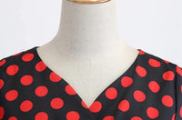 Robe Rétro Guinguette Noire Pois Rouge
