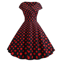 Robe Guinguette Noire Pois Rouge
