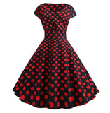 Robe Guinguette Noire Pois Rouge
