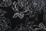 Robe Guinguette Noire à Roses Blanches
