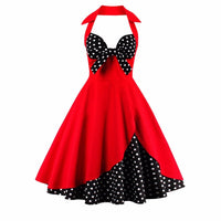 Robe Guinguette Rouge et Noire à Pois | Vintage-Dressing