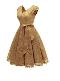 Robe Guinguette Style Années 60 Beige Vintage-Dressing