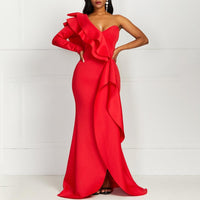 Robe Pin-Up Rouge À Jabots | vintage-dressing