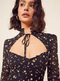 Robe Pin-Up Courte à Fleurs Vintage Dressing