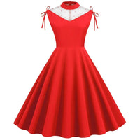 Robe Vintage Cérémonie Rouge Rétro Chic