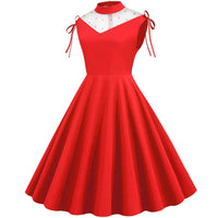 Robe Vintage Cérémonie Rouge Rétro Chic 1