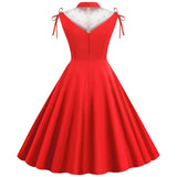 Robe Vintage Cérémonie Rouge Rétro Chic 2