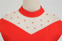 Robe Vintage Cérémonie Rouge Rétro Chic 3